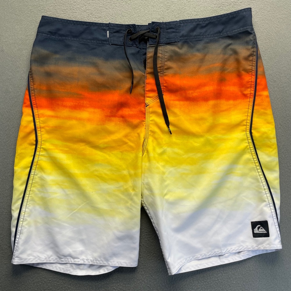Quiksilver‎ Men Board Shorts Sunset Ombre Polyester 36 Surf Beach Swimwear